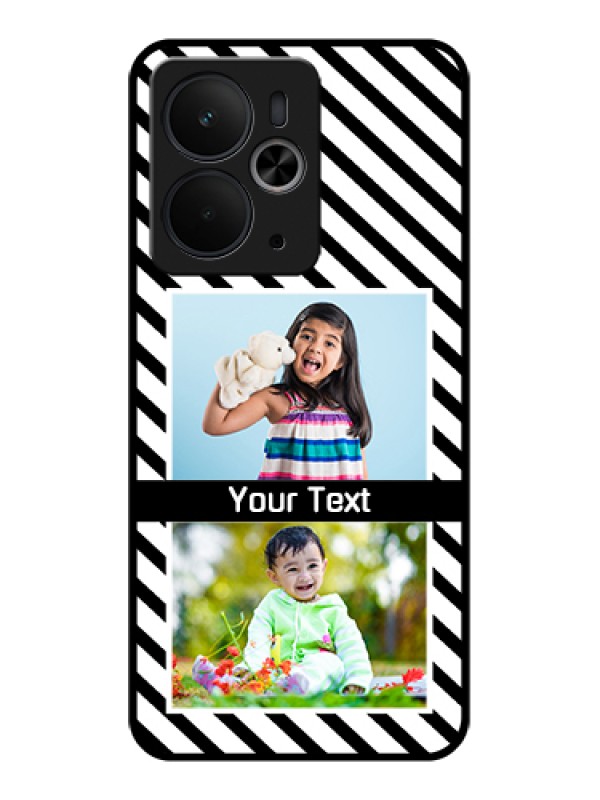 Custom Realme 14T 5G Custom Glass Phone Case - Black And White Stripes Design