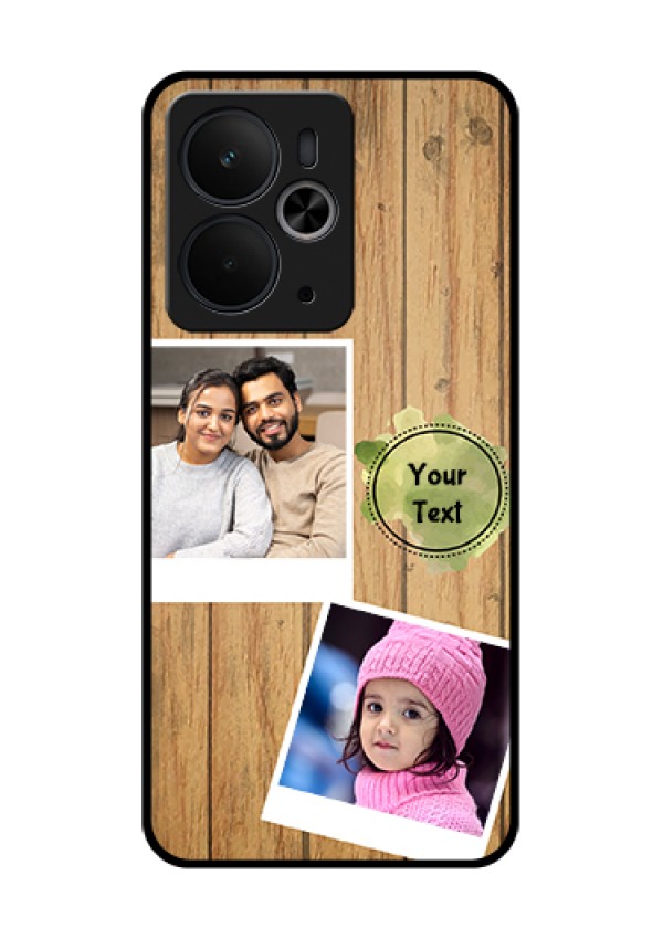 Realme 14T 5G Custom Glass Phone Case - Wooden Texture Design
