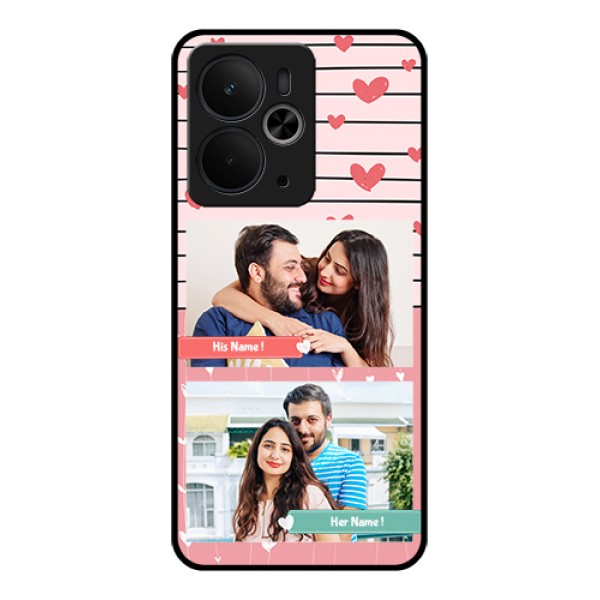 Realme 14T 5G Custom Glass Phone Case - Photo With Heart Design