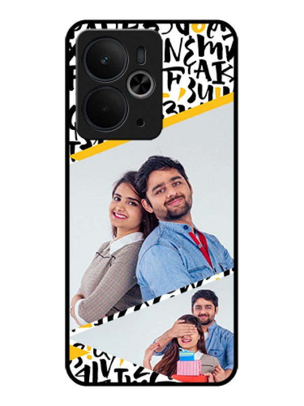 Custom Realme 14T 5G Custom Glass Phone Case - Letters Pattern Design