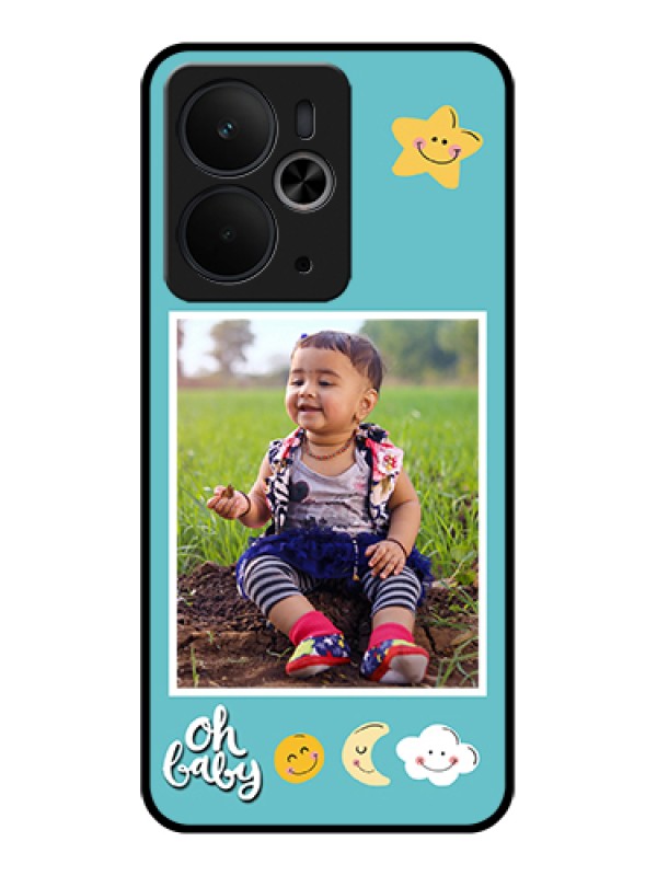 Custom Realme 14T 5G Custom Glass Phone Case - Smiley Kids Stars Design