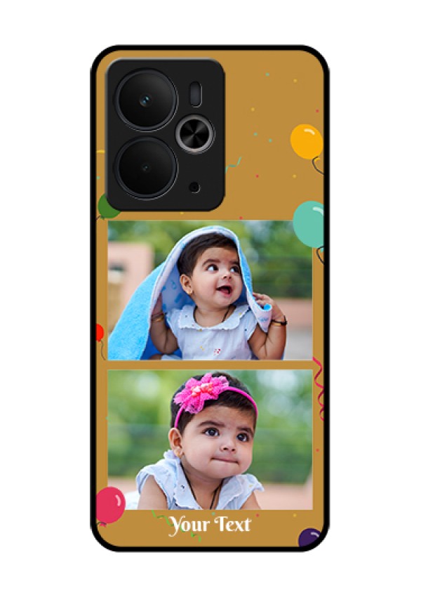 Realme 14T 5G Custom Glass Phone Case - Image Holder With Birthday Celebrations Design