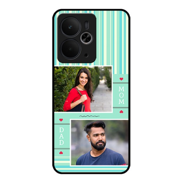 Realme 14T 5G Custom Glass Phone Case - Mom & Dad Pic Design