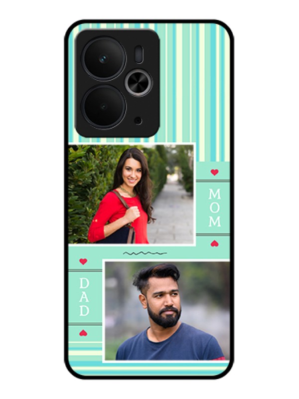 Custom Realme 14T 5G Custom Glass Phone Case - Mom & Dad Pic Design