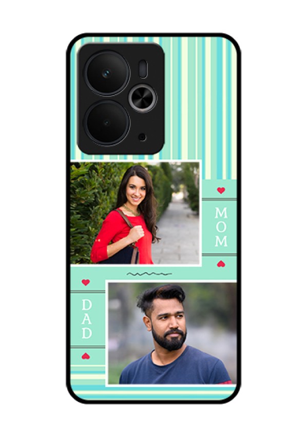 Realme 14T 5G Custom Glass Phone Case - Mom & Dad Pic Design
