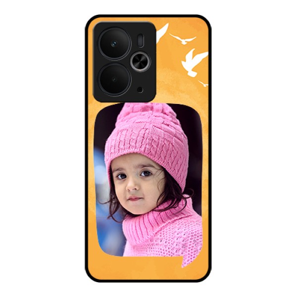 Realme 14T 5G Custom Glass Phone Case - Water Color Design With Bird Icons Realme 14T 5G Custom Glass Phone Case - Water Color Design With Bird Icons