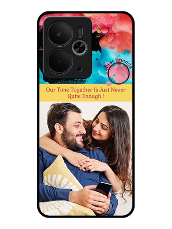 Custom Realme 14T 5G Custom Glass Phone Case - Quote With Acrylic Painting Design