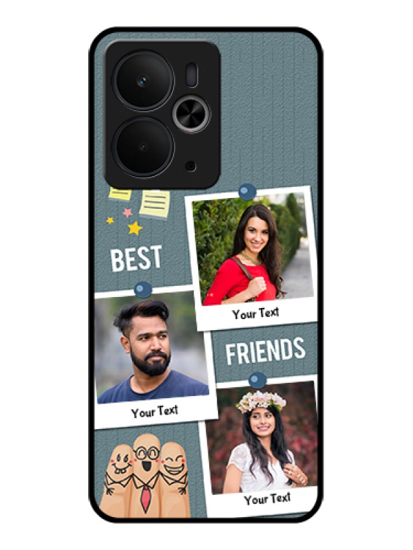 Custom Realme 14T 5G Custom Glass Phone Case - Sticky Frames And Friendship Design