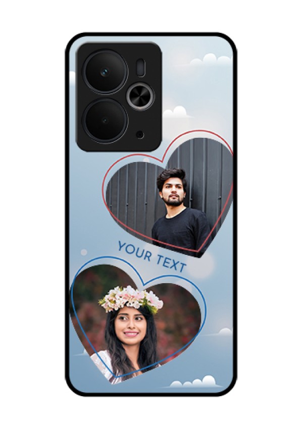 Realme 14T 5G Custom Glass Phone Case - Blue Color Couple Design