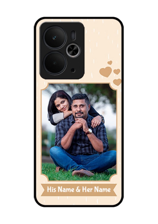 Realme 14T 5G Custom Glass Phone Case - With Confetti Love Design