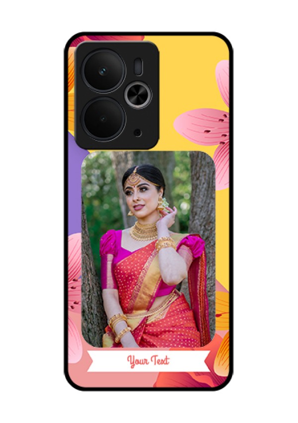 Realme 14T 5G Custom Glass Phone Case - 3 Image With Vintage Floral Design