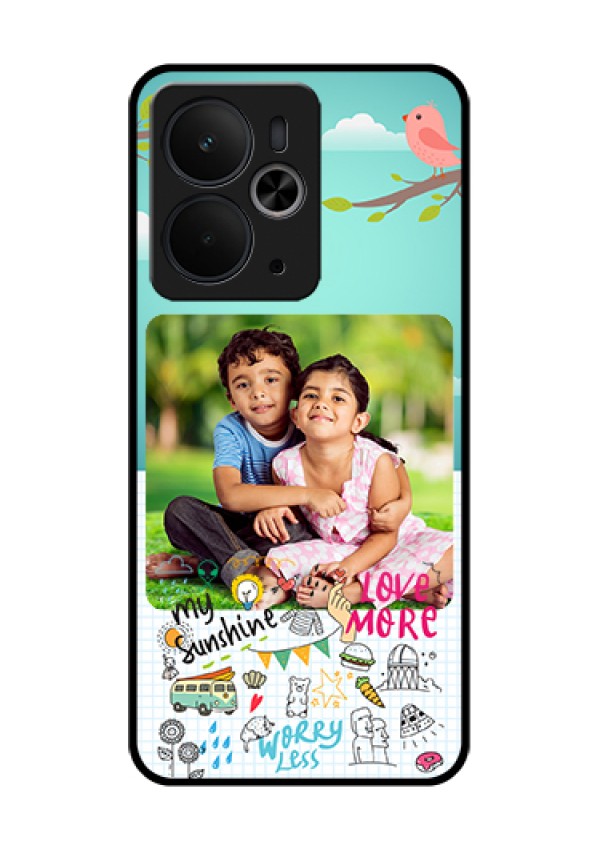 Realme 14T 5G Custom Glass Phone Case - Doodle Love Design