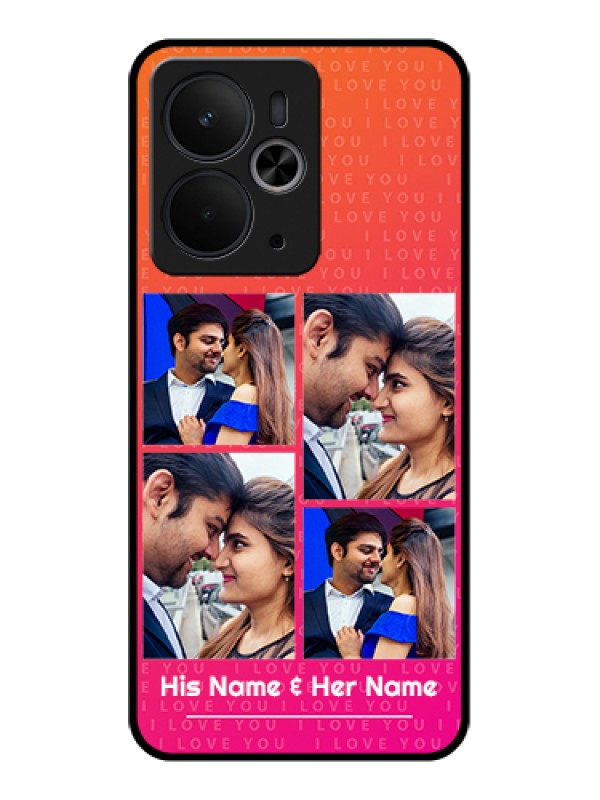 Custom Realme 14T 5G Custom Glass Phone Case - I Love You Pink Design