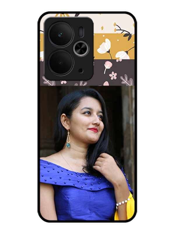 Custom Realme 14T 5G Custom Glass Phone Case - Stylish Floral Design