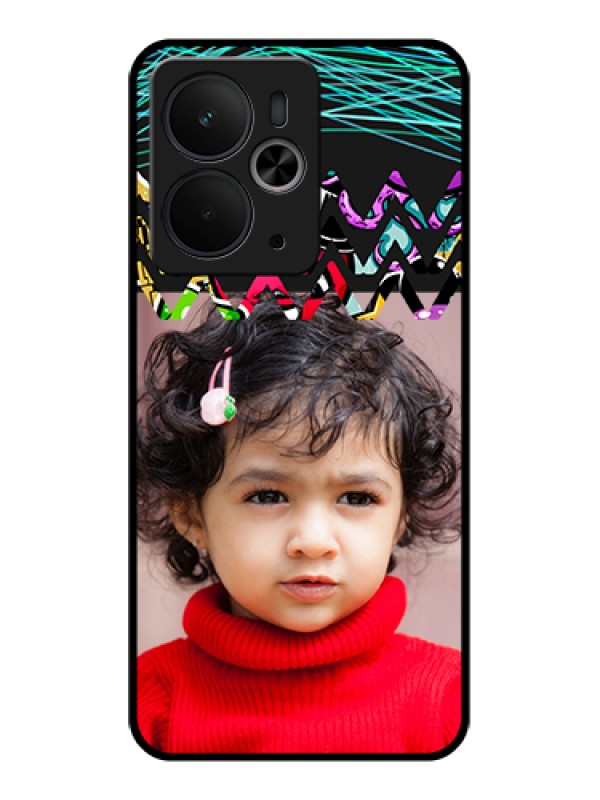 Custom Realme 14T 5G Custom Glass Phone Case - Neon Abstract Design