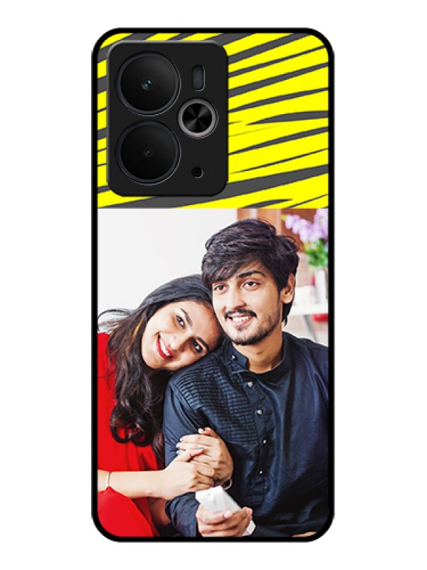 Custom Realme 14T 5G Custom Glass Phone Case - Yellow Abstract Design