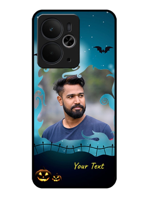 Custom Realme 14T 5G Custom Glass Phone Case - Halloween Frame Design