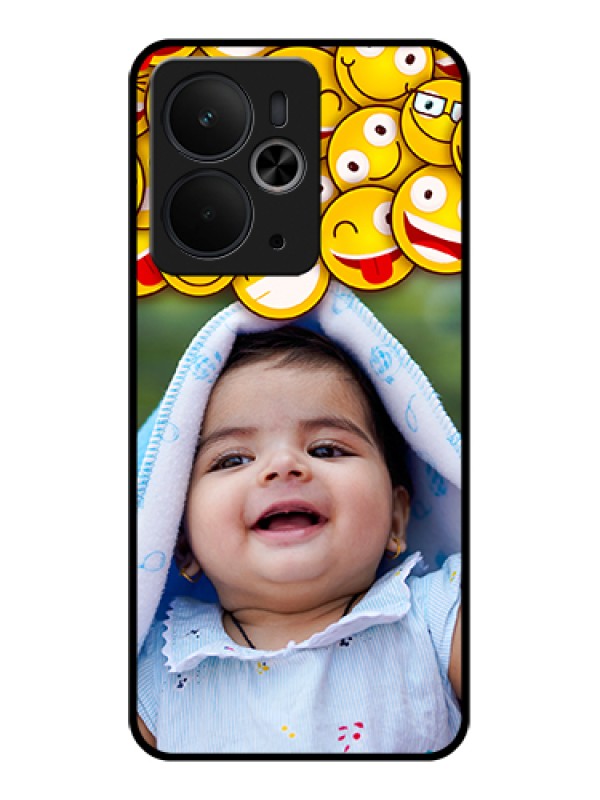Custom Realme 14T 5G Custom Glass Phone Case - With Smiley Emoji Design
