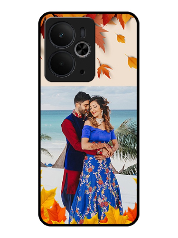 Custom Realme 14T 5G Custom Glass Phone Case - Autumn Maple Leaves Design