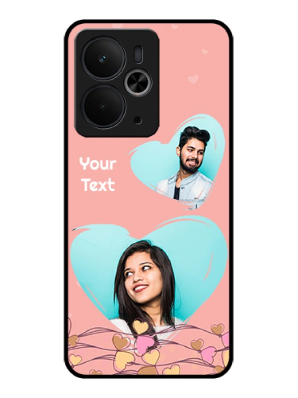 Custom Realme 14T 5G Custom Glass Phone Case - Love Doodle Design