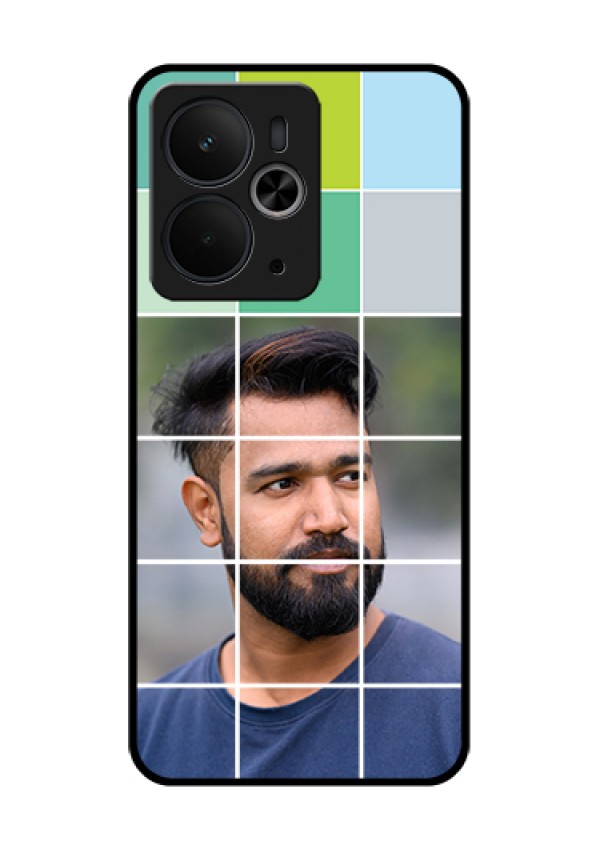 Realme 14T 5G Custom Glass Phone Case - With White Box Pattern