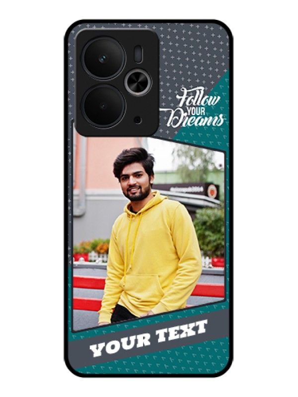 Custom Realme 14T 5G Custom Glass Phone Case - Background Pattern Design With Quote