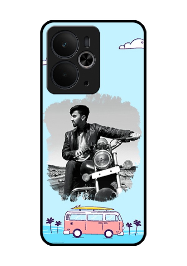 Realme 14T 5G Custom Glass Phone Case - Travel & Adventure Design