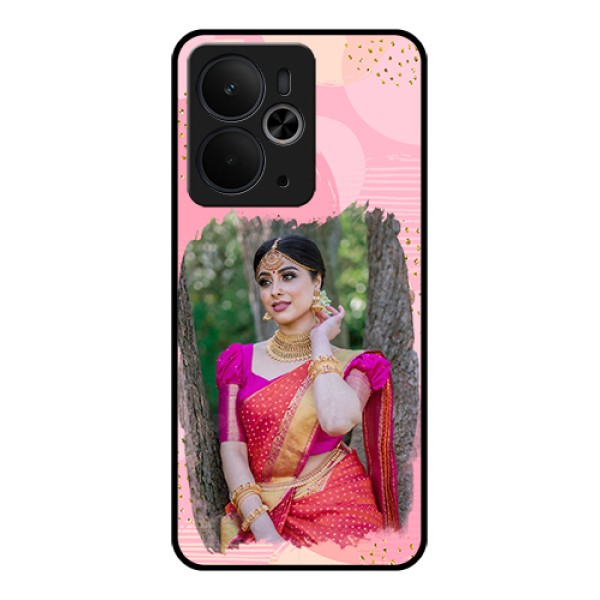 Realme 14T 5G Custom Glass Phone Case - Gold Glitter Splash Design Realme 14T 5G Custom Glass Phone Case - Gold Glitter Splash Design