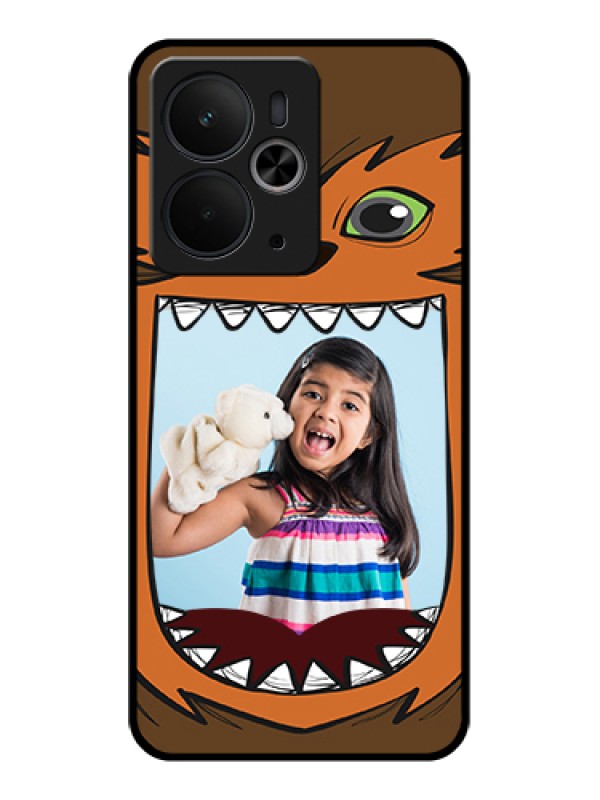 Custom Realme 14T 5G Custom Glass Phone Case - Owl Monster Back Case Design