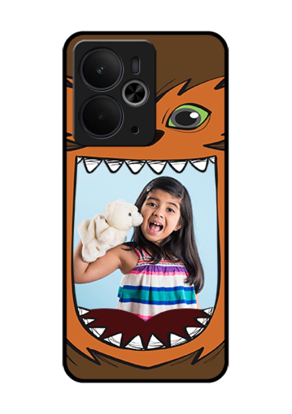 Realme 14T 5G Custom Glass Phone Case - Owl Monster Back Case Design