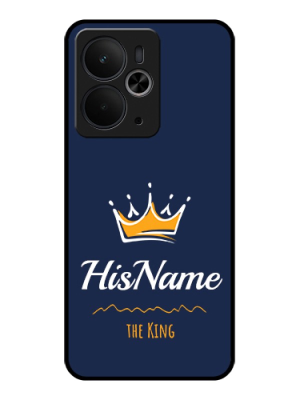 Custom Realme 14T 5G Custom Glass Phone Case - King With Name Design