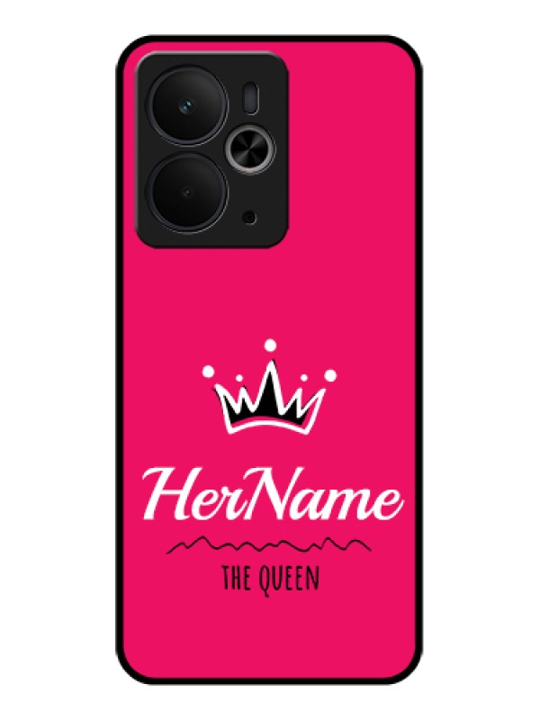 Custom Realme 14T 5G Custom Glass Phone Case - Queen With Name Design