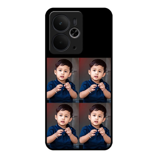 Realme 14T 5G Custom Glass Phone Case - 4 Image Holder Design