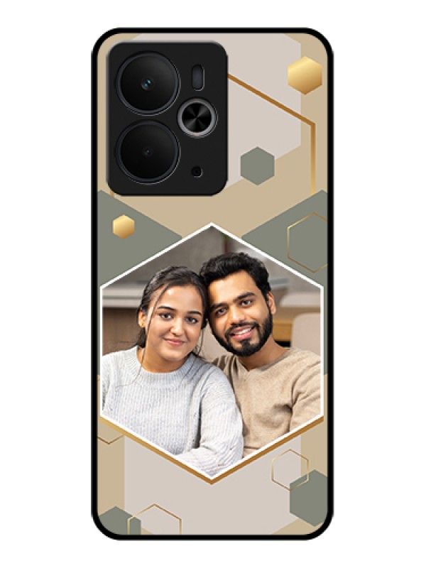 Custom Realme 14T 5G Custom Glass Phone Case - Stylish Hexagon Pattern Design