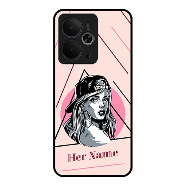 Realme 14T 5G Custom Glass Phone Case - Rockstar Girl Design