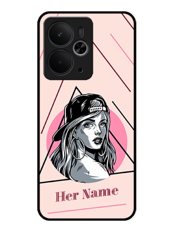 Custom Realme 14T 5G Custom Glass Phone Case - Rockstar Girl Design