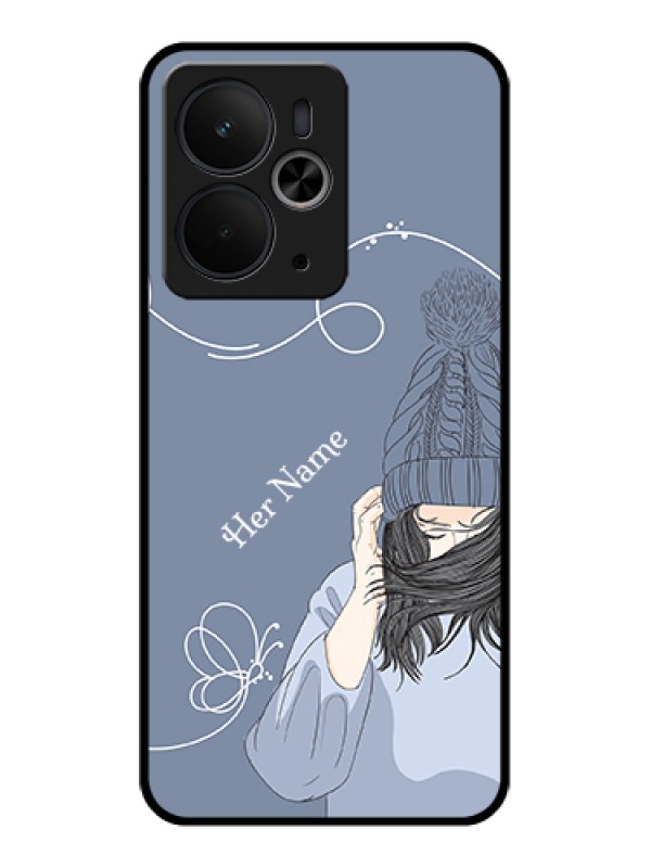 Custom Realme 14T 5G Custom Glass Phone Case - Girl In Winter Outfit Design