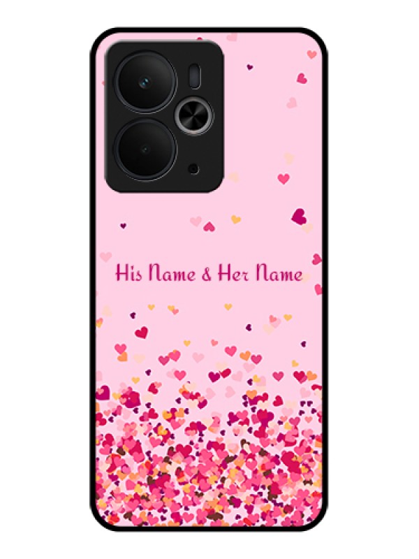 Custom Realme 14T 5G Custom Glass Phone Case - Floating Hearts Design