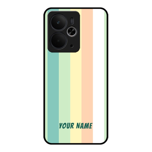 Realme 14T 5G Custom Glass Phone Case - Multi - Colour Stripes Design Realme 14T 5G Custom Glass Phone Case - Multi - Colour Stripes Design