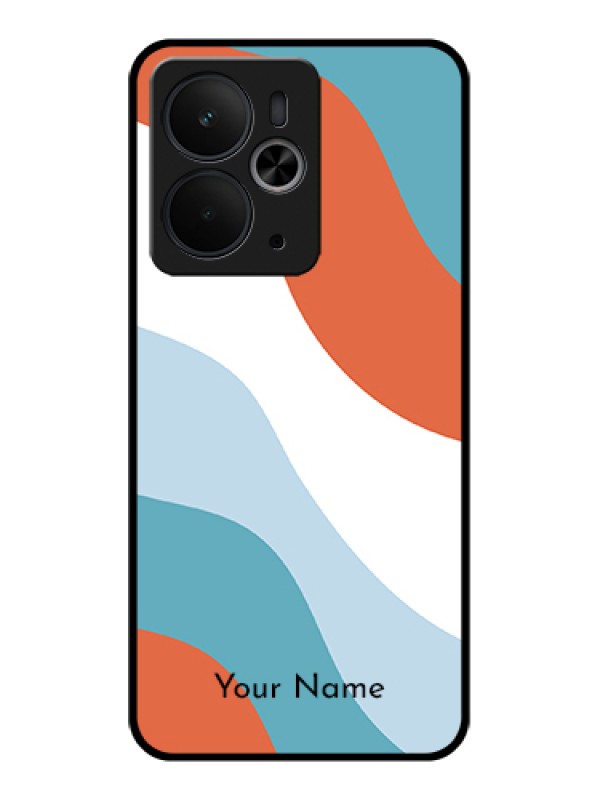 Custom Realme 14T 5G Custom Glass Phone Case - Coloured Waves Design
