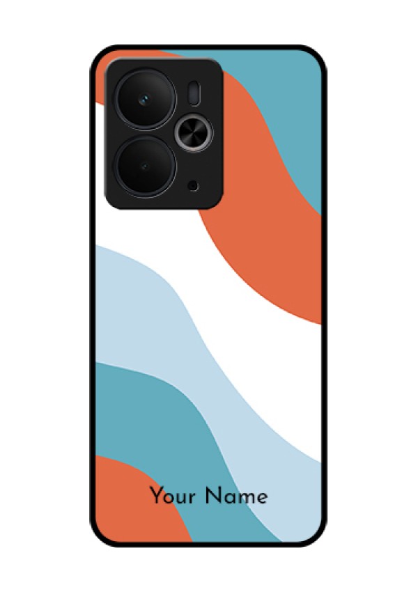 Realme 14T 5G Custom Glass Phone Case - Coloured Waves Design