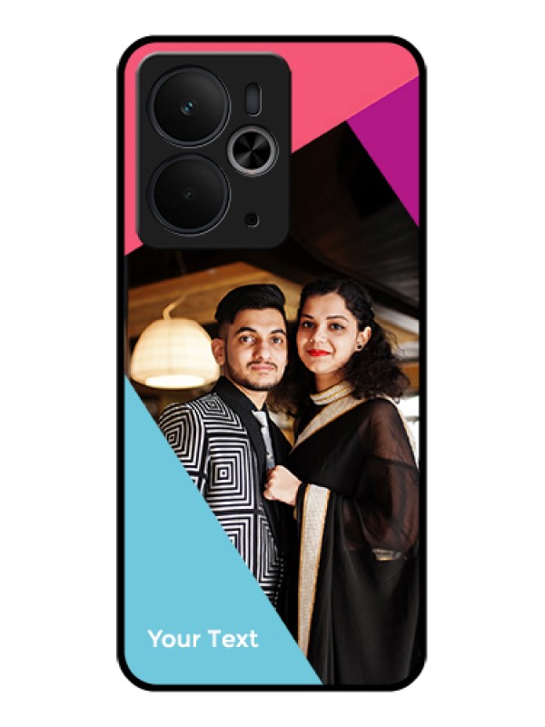 Custom Realme 14T 5G Custom Glass Phone Case - Stacked Triple Colour Design