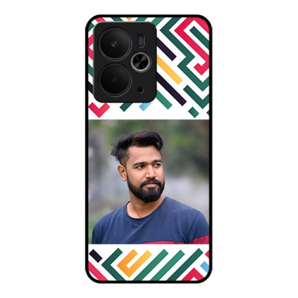 Realme 14T 5G Custom Glass Phone Case - Colorful Maze Pattern Design Realme 14T 5G Custom Glass Phone Case - Colorful Maze Pattern Design