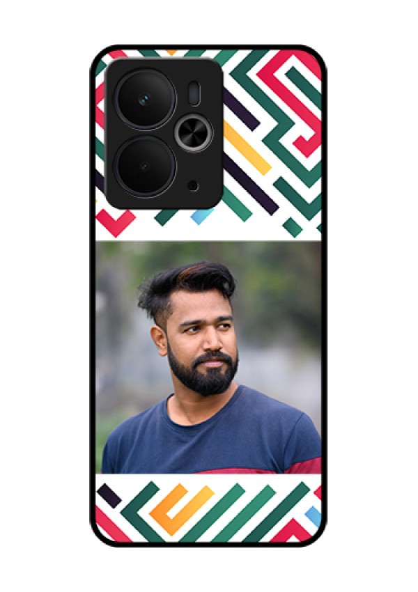 Realme 14T 5G Custom Glass Phone Case - Colorful Maze Pattern Design