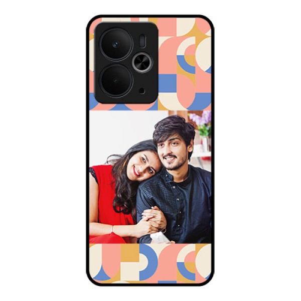 Realme 14T 5G Custom Glass Phone Case - Semi - Circle Maze Pattern Design Realme 14T 5G Custom Glass Phone Case - Semi - Circle Maze Pattern Design