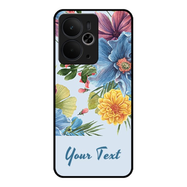 Realme 14T 5G Custom Glass Phone Case - Stunning Watercolored Flowers Painting Design Realme 14T 5G Custom Glass Phone Case - Stunning Watercolored Flowers Painting Design