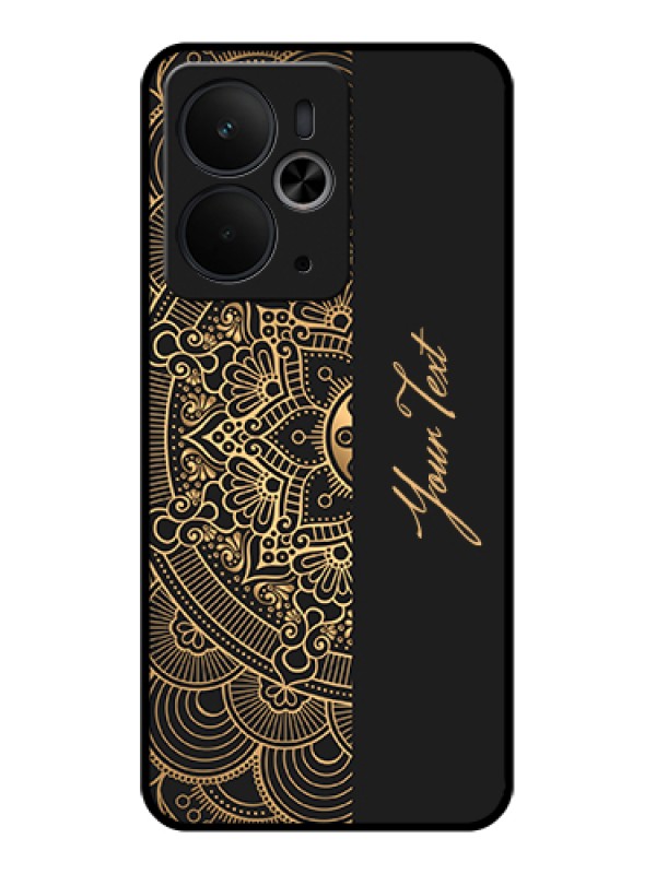 Custom Realme 14T 5G Custom Glass Phone Case - Mandala Art With Custom Text Design
