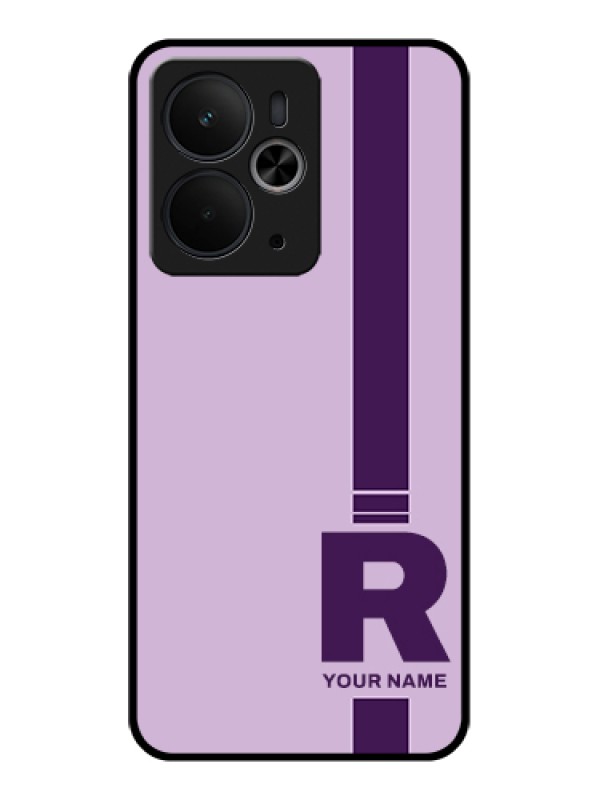 Custom Realme 14T 5G Custom Glass Phone Case - Simple Dual Tone Stripe With Name Design