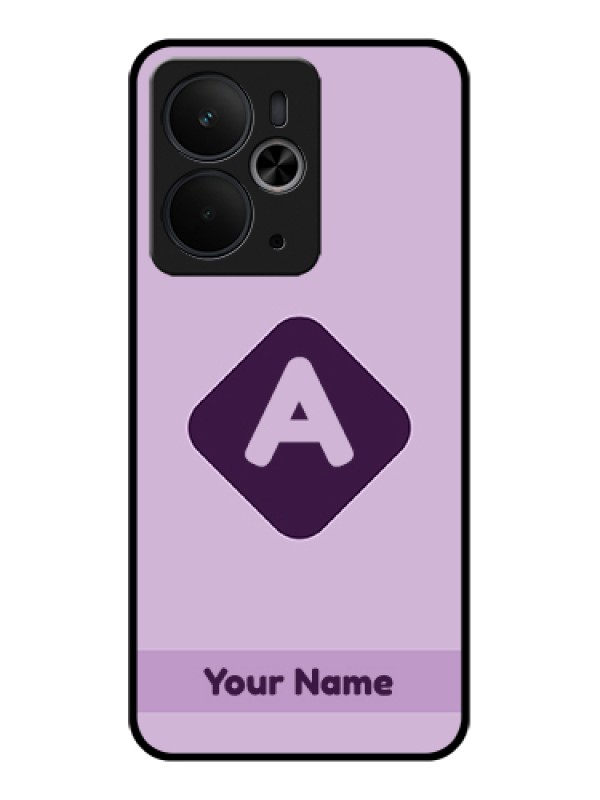 Custom Realme 14T 5G Custom Glass Phone Case - Custom Letter In Curved Badge Design