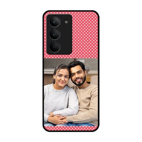 Realme 14x 5G Custom Glass Phone CaseWhite Dotted Design